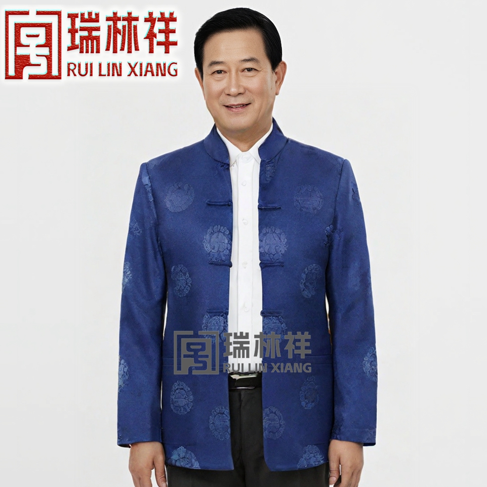 男式真丝寿衣全套兰12号