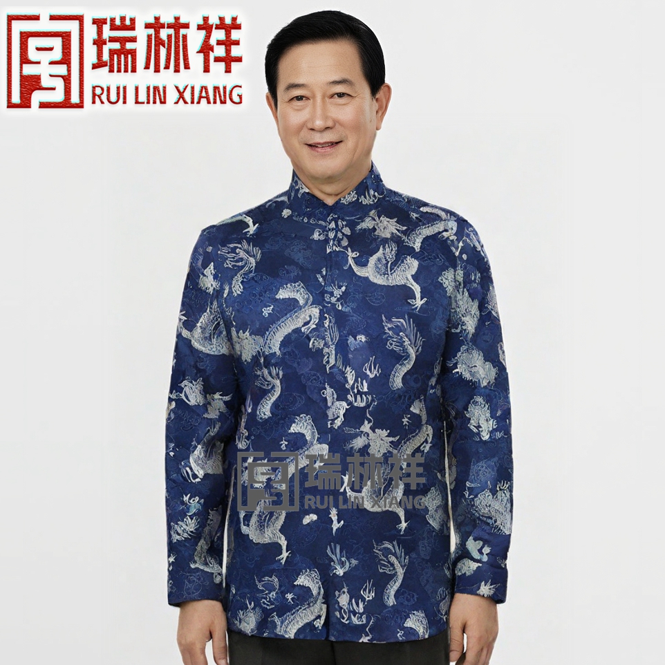 男式蚕丝寿衣全套兰2号