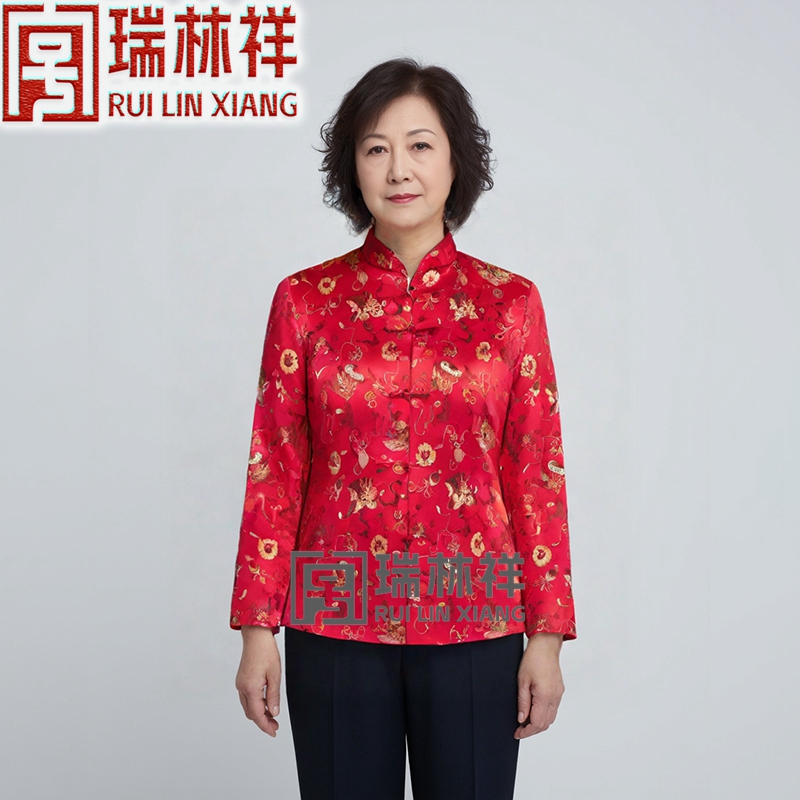 女式桑蚕丝寿衣全套红19号