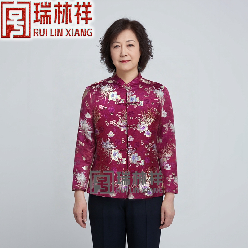女式真丝寿衣全套紫5号